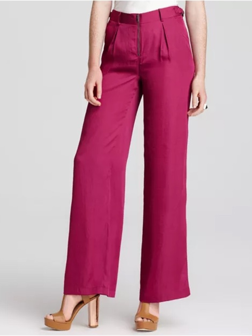NWOT BCBGMaxAzria Wide-Leg Trousers in Magenta